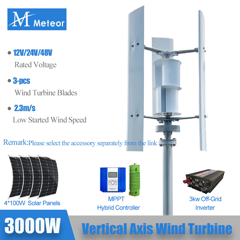 Vertical Axis Wind Turbine 3000W - Meteor 3000W 5000W 12V 24V 48V