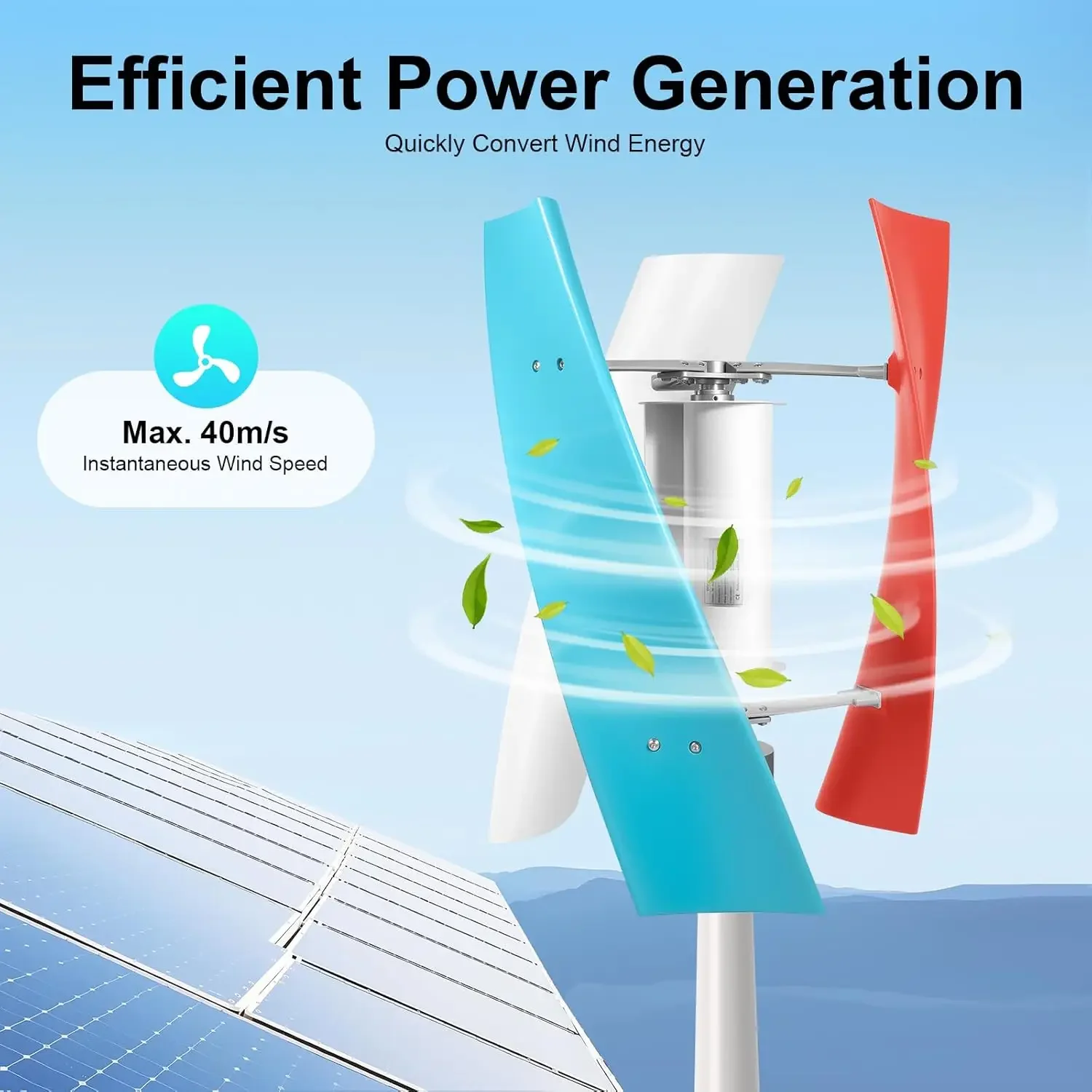 Wind Turbine 400W 12V - 400W Wind Turbine, 12V Vertical Axis
