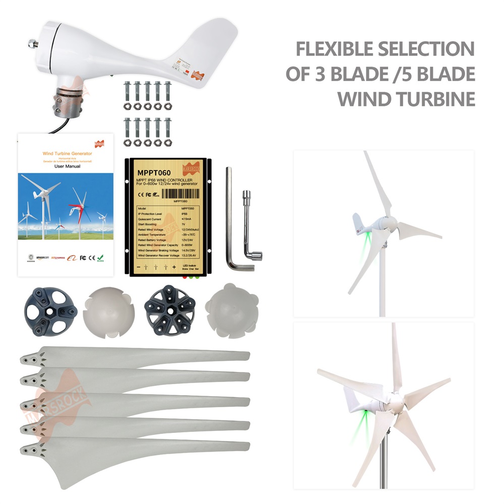 12V 24V 400W Wind Turbine Gene - Wind Turbine 400W 12V 评论和价格