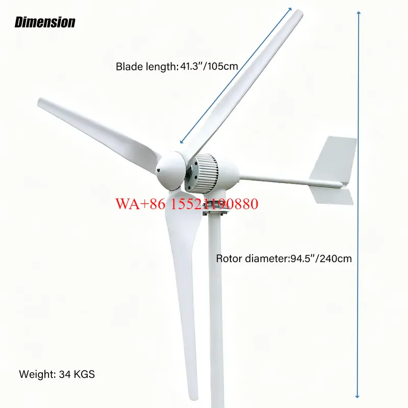 WMWMNU 2000W Horizontal Wind T - Wind Turbine Generator Kit 2000W 评论和价格