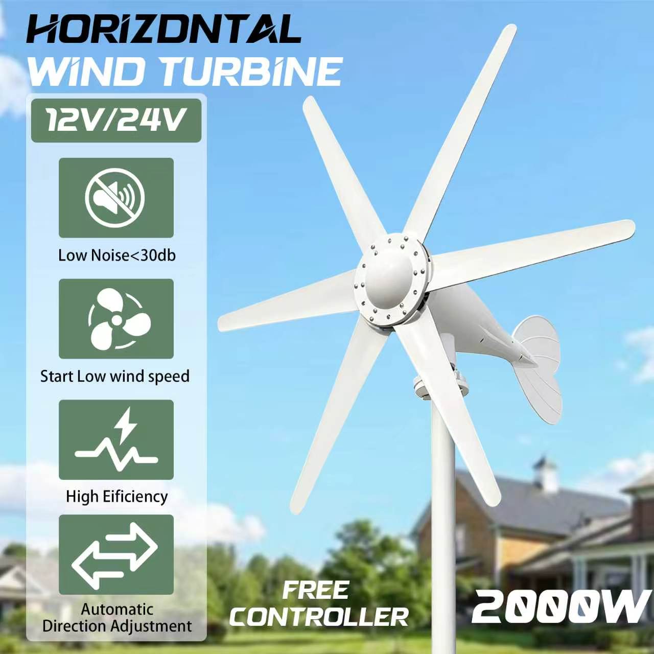 US Local Delivery EKPAOWE 2000 - Wind Turbine Generator Kit 2000W 评论和价格