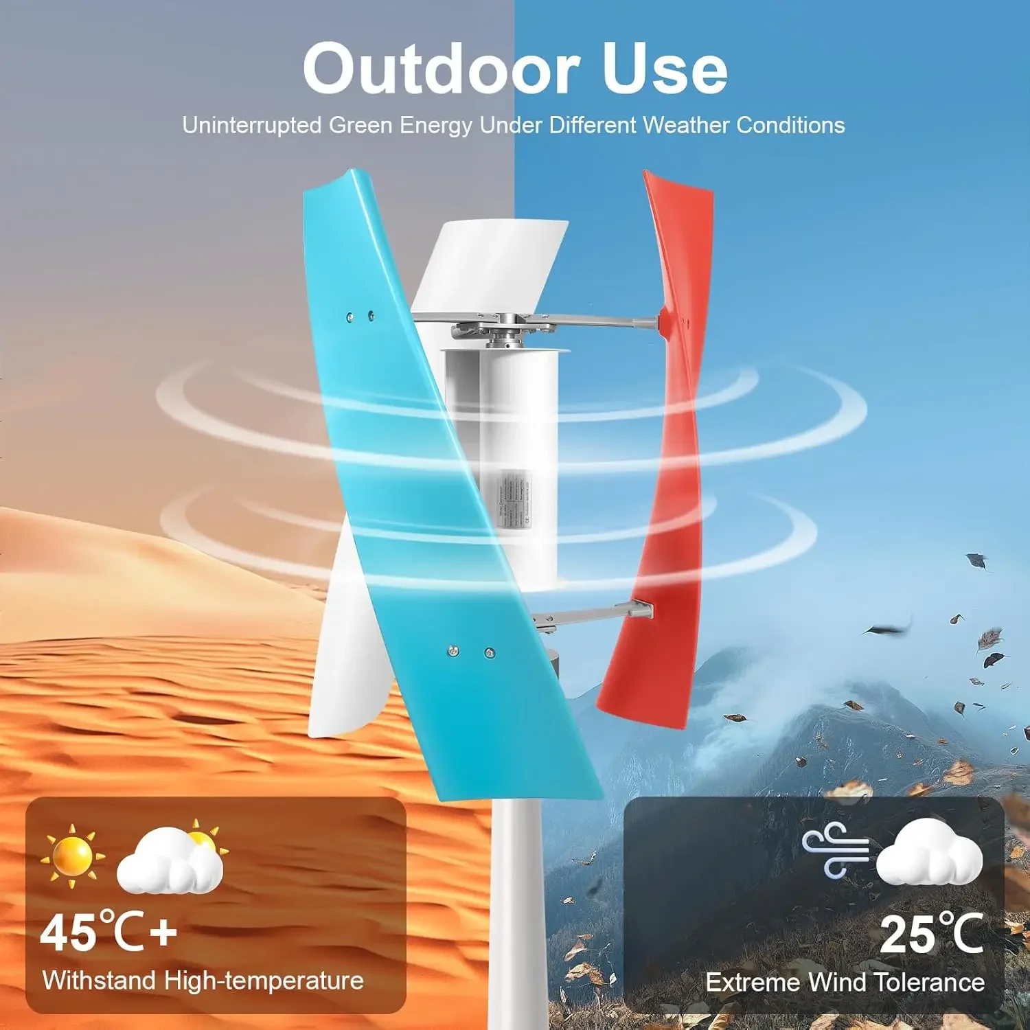 400W Wind Turbine, 12V Vertica - Wind Turbine 400W 12V 评论和价格