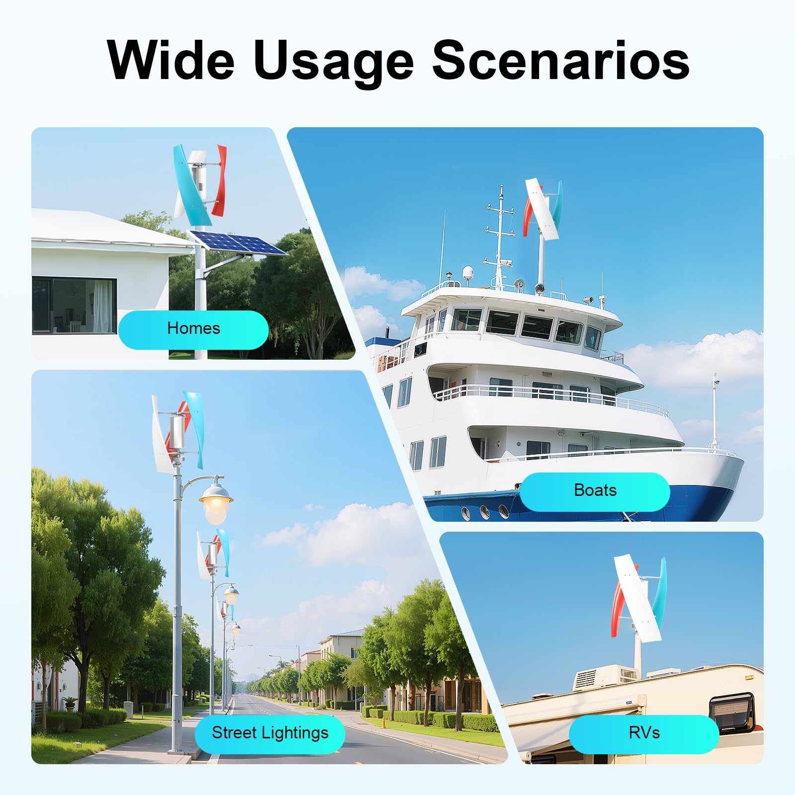 100W-400W Vertical Axis Wind T - Wind Turbine 400W 12V 评论和价格