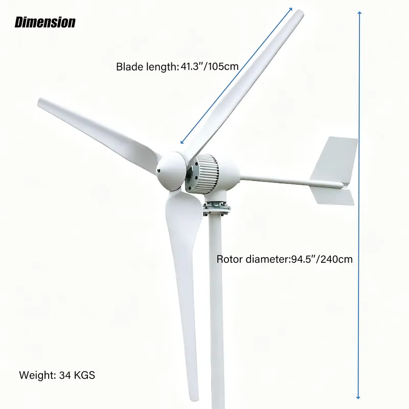 2000W Horizontal Wind Turbine  - Wind Turbine Generator Kit 2000W 评论和价格