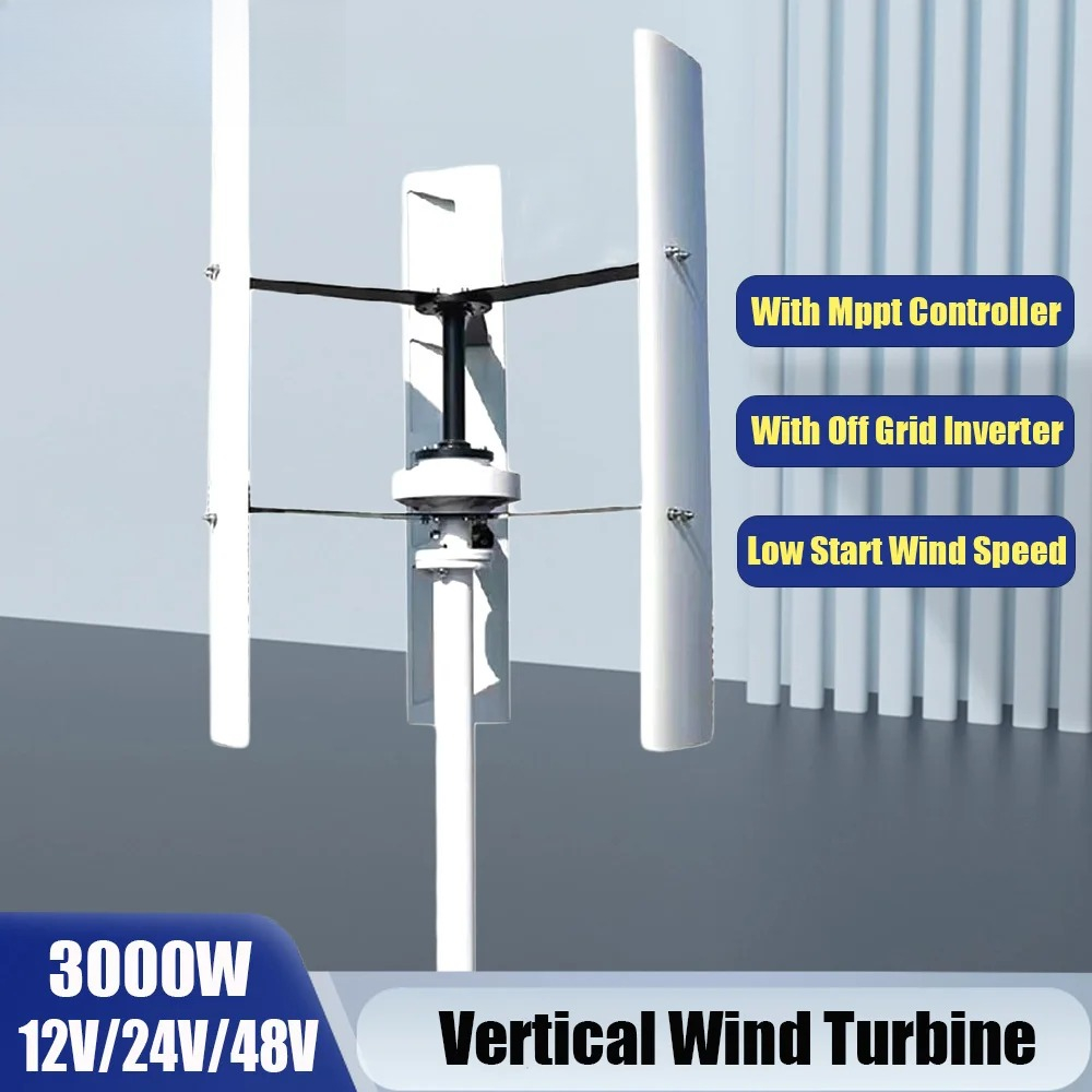 Low Noise 2KW 3KW 12V 24V 48V  - Vertical Axis Wind Turbine 3000W 评论和价格